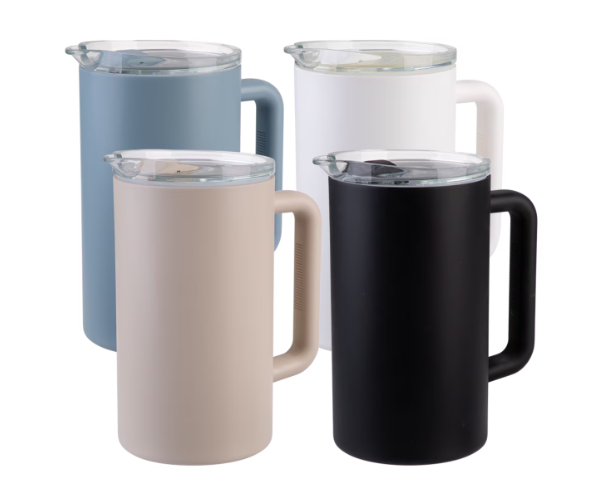 Oasis Ceramic Lined Stainless Steel Triple Wall Insulated Water Pitcher 1.5L - Black