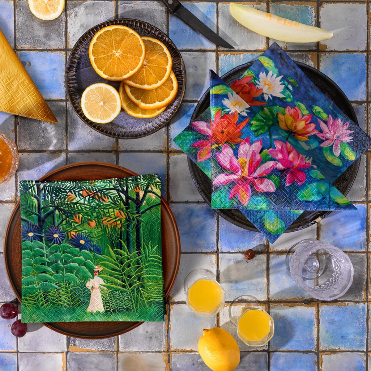 Paw Napkins - Pack of 20 - Lily Pond - 33x33cm