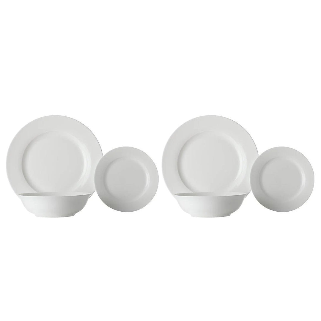 2x Maxwell & Williams White Basics European Rim Dinner Set 18pc Gift Boxed