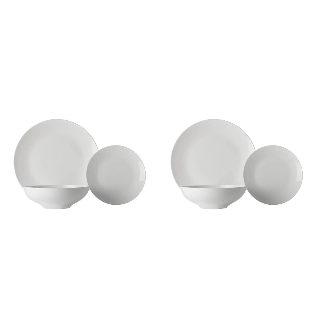 2x Maxwell & Williams White Basics Tribeca Coupe Dinner Set 18pc Gift Boxed