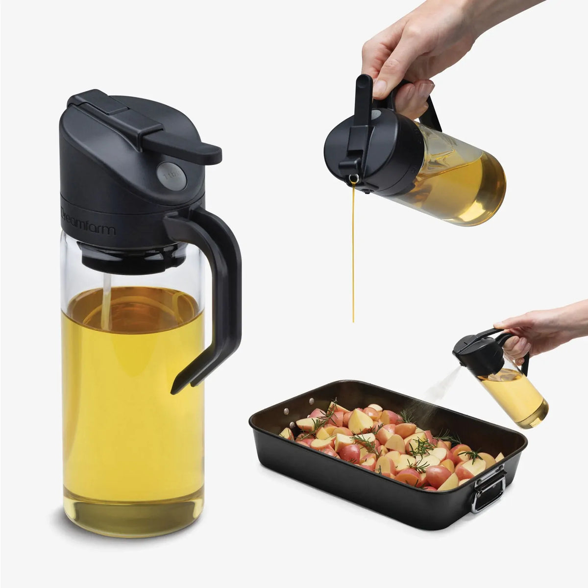 Dreamfarm Oileroo - Black + Glass Bottle