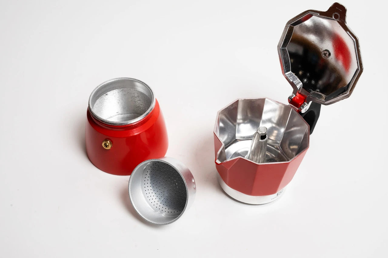 Coffee Culture Stove Top Coffee Maker 3 Cup - Red