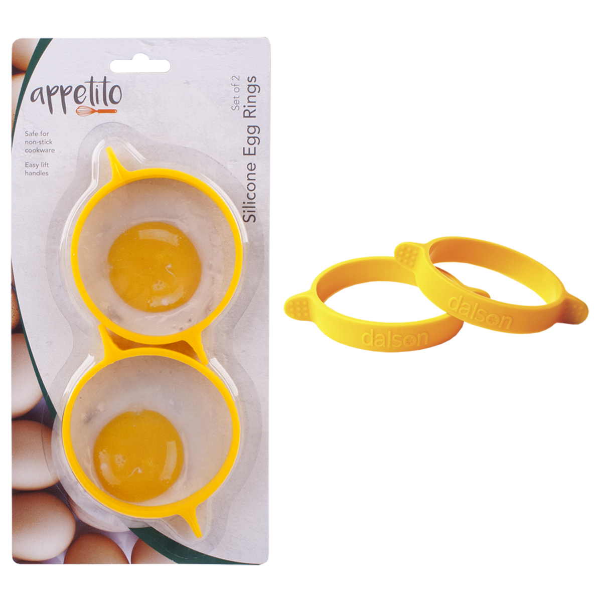 Appetito Pansafe Silicone Egg Rings Set of 2 - Yellow