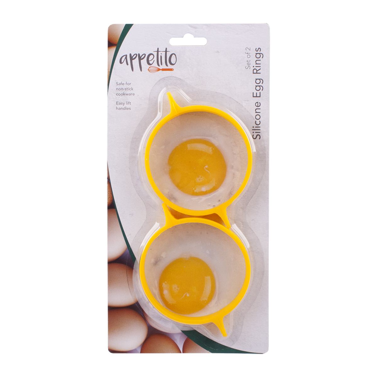 Appetito Pansafe Silicone Egg Rings Set of 2 - Yellow