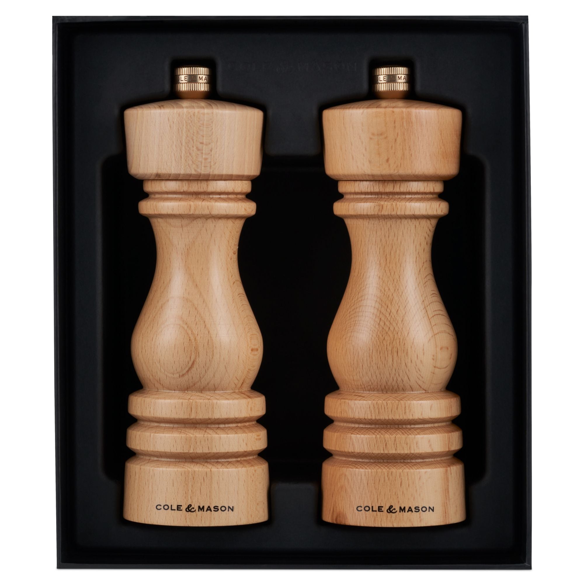 Cole & Mason London Salt and Pepper Mill Gift Set - Natural Beech - 18cm