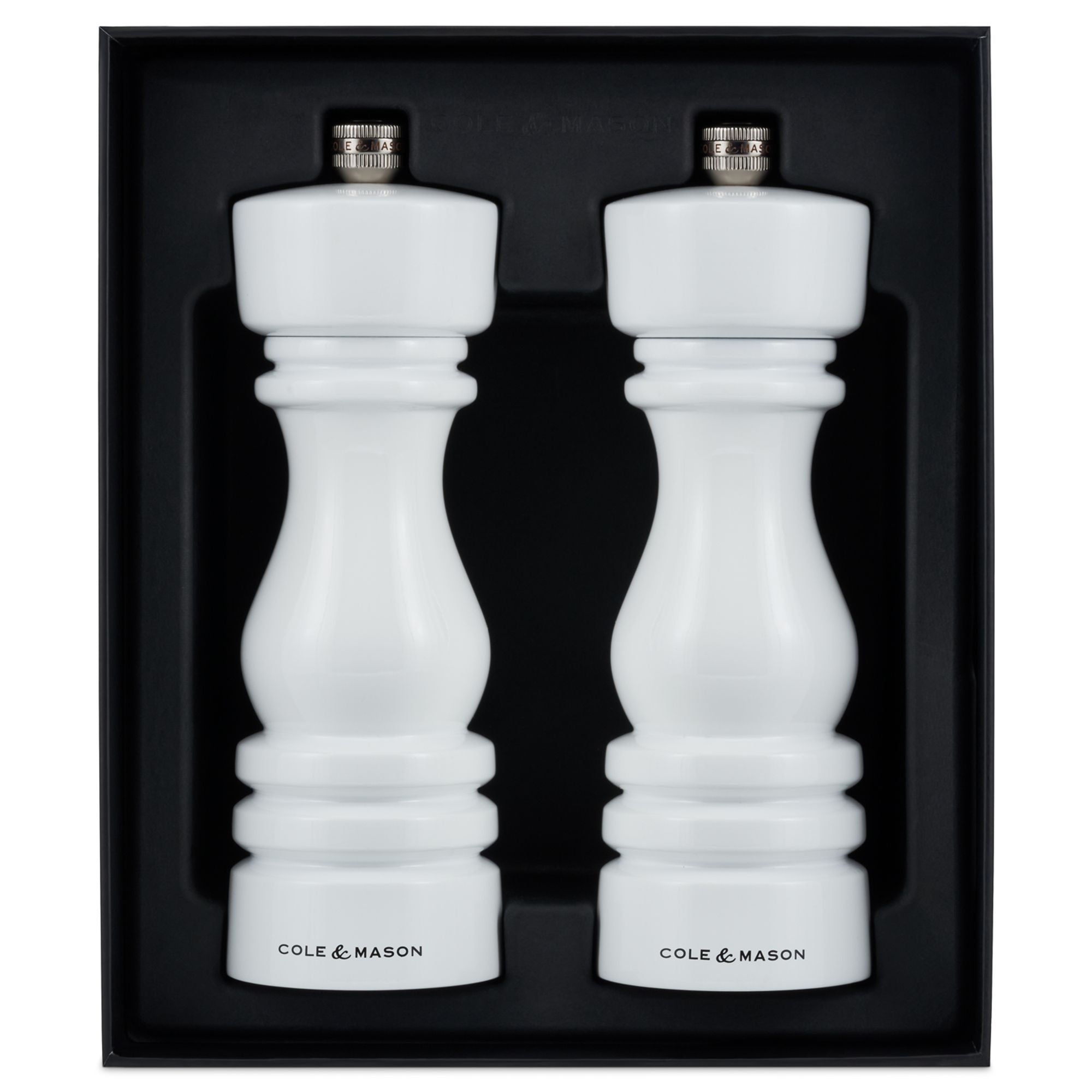 Cole & Mason London Salt and Pepper Mill Gift Set - White Gloss - 18cm