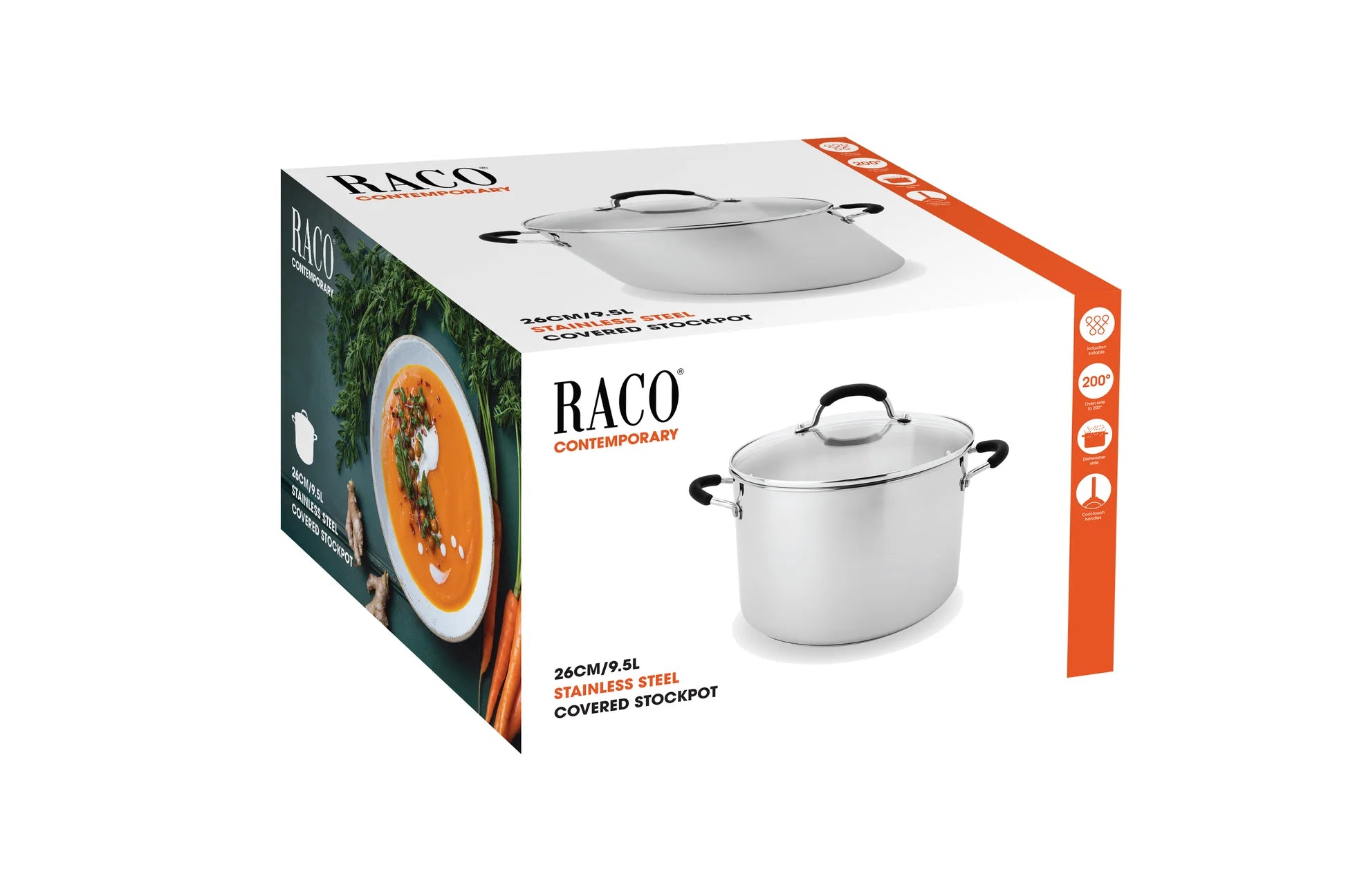 RACO Contemporary 26cm/9.5L Stainless Steel Covered Stockpot