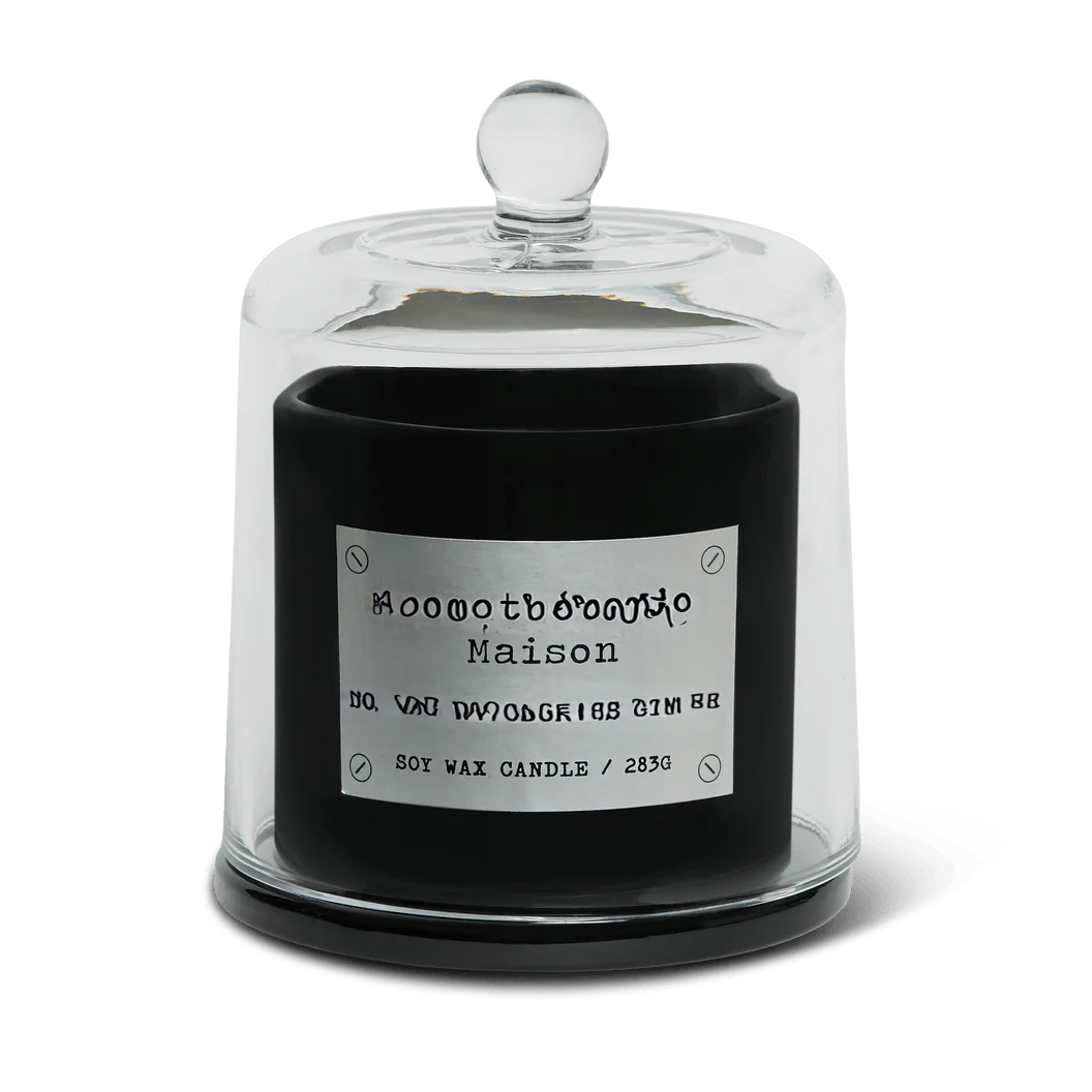 Le Desire Aromatherapie Maison Candle With Glass Dome Lid & Timber Wick - Pomegranate Cassis - 283gr