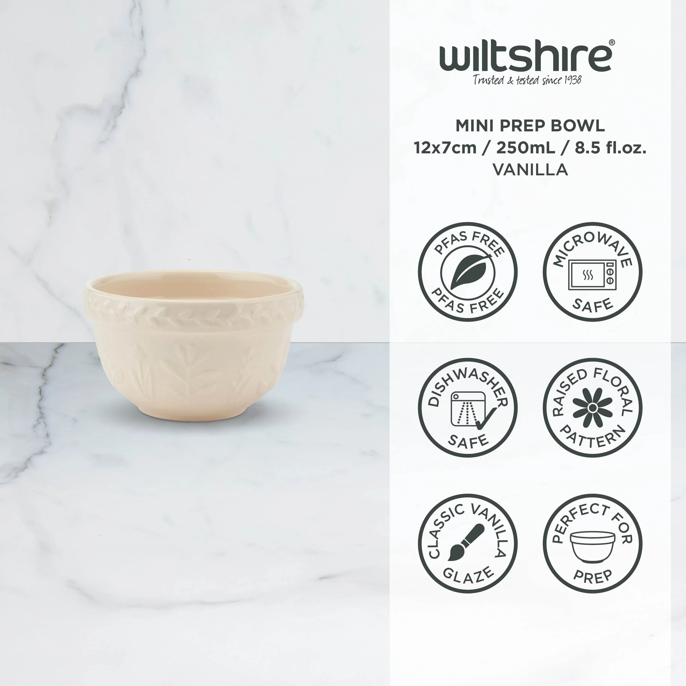 Wiltshire Mini Prep Bowl 12 x 7cm Vanilla - 250ml