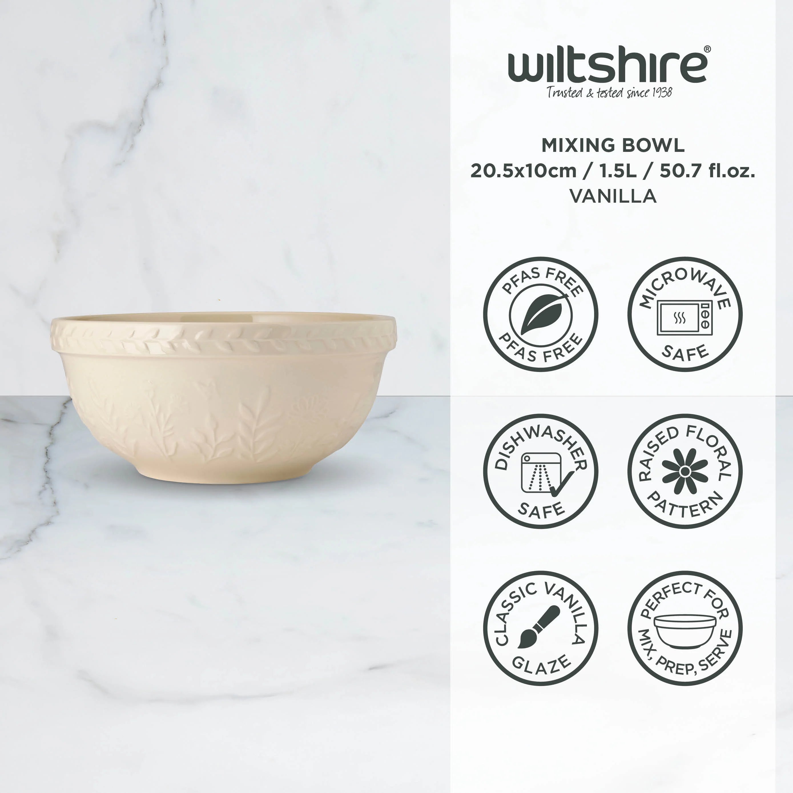 Wiltshire Mixing Bowl 20.5 x 10cm Vanilla - 1.5L