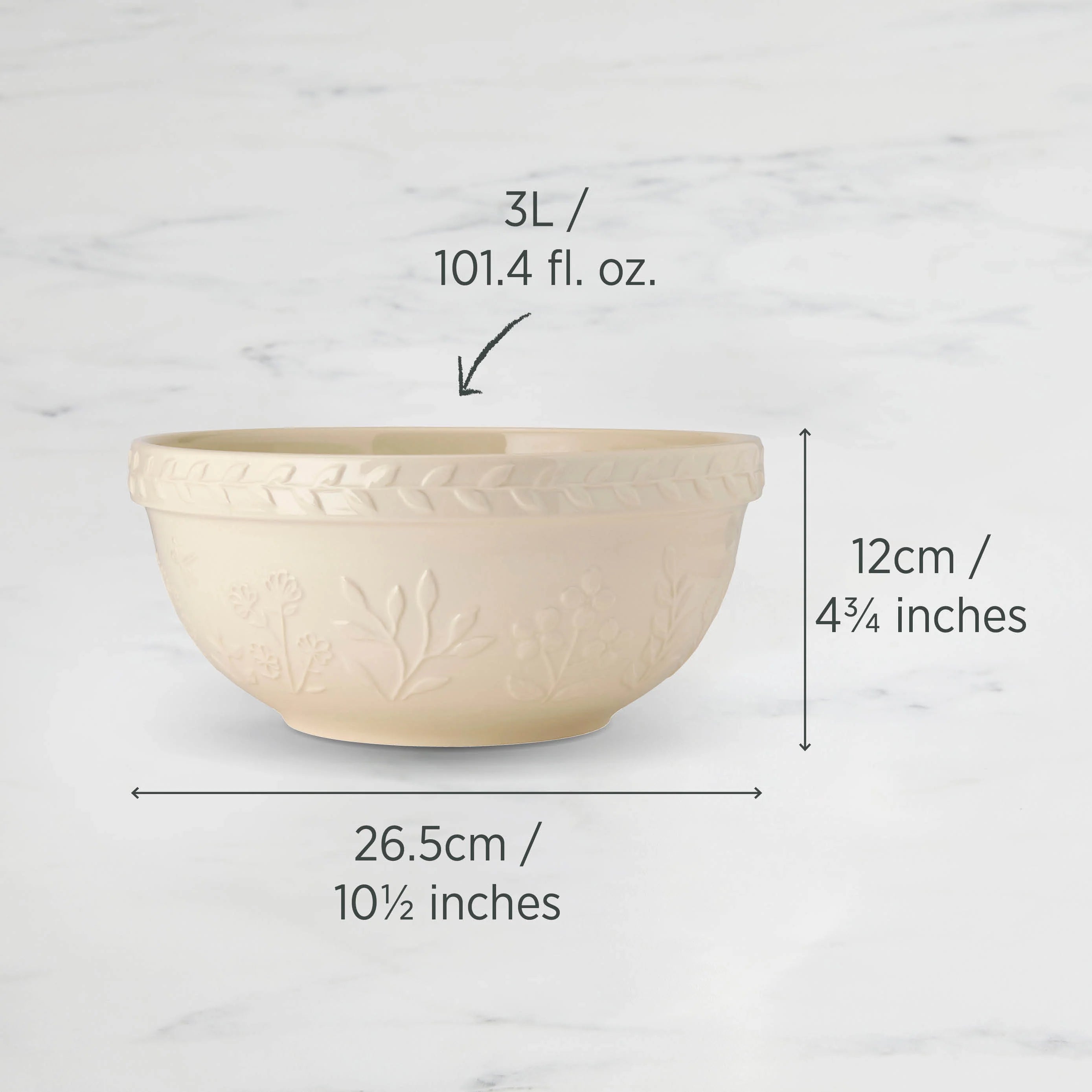 Wiltshire Mixing Bowl 26.5 x 12cm Vanilla - 3L