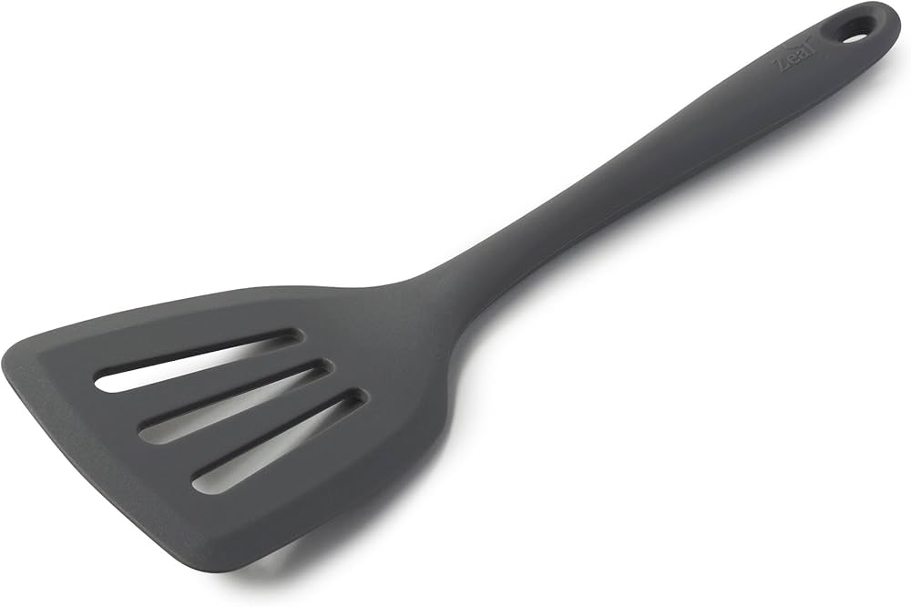 Cuisena Silicone Mini Slotted Turner - Grey - 21x5.5cm