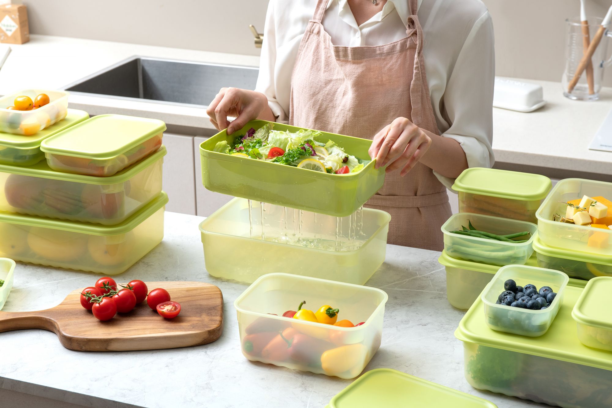 Lock & Lock Fresh Block 2pc Set - 3.2L Container With Tray