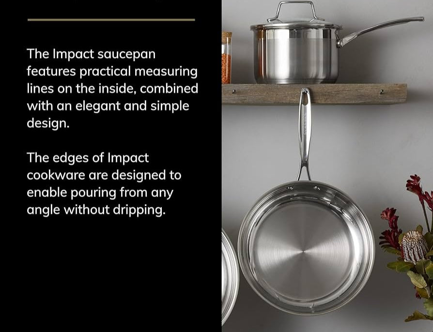 Scanpan Impact Covered Saucepan 20cm/3.5L & Steamer to fit 16/18/20cm