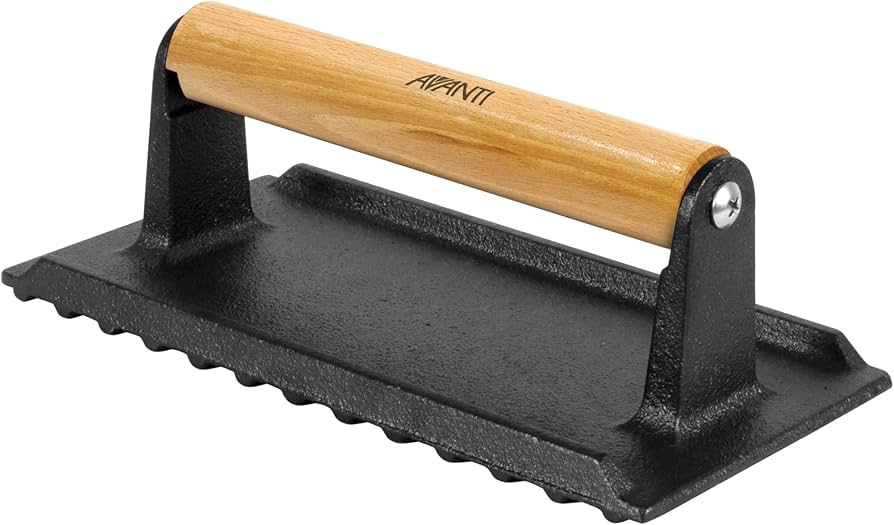 Avanti Rectangular Meat Press - Cast Iron