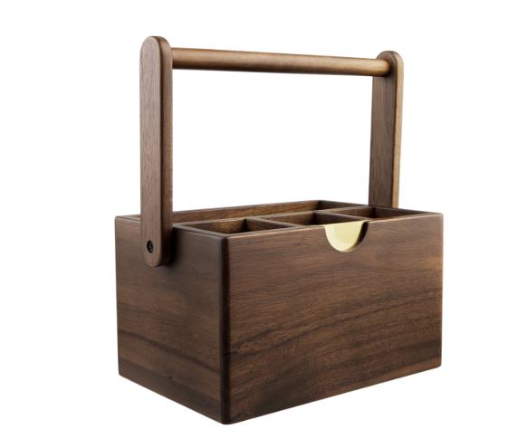 Alfresco Lane Acacia Wood Cutlery Caddy