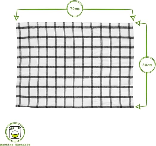 Nicola Spring Monochrome Cotton 5pc Tea Towel Set - 70cm x 50cm