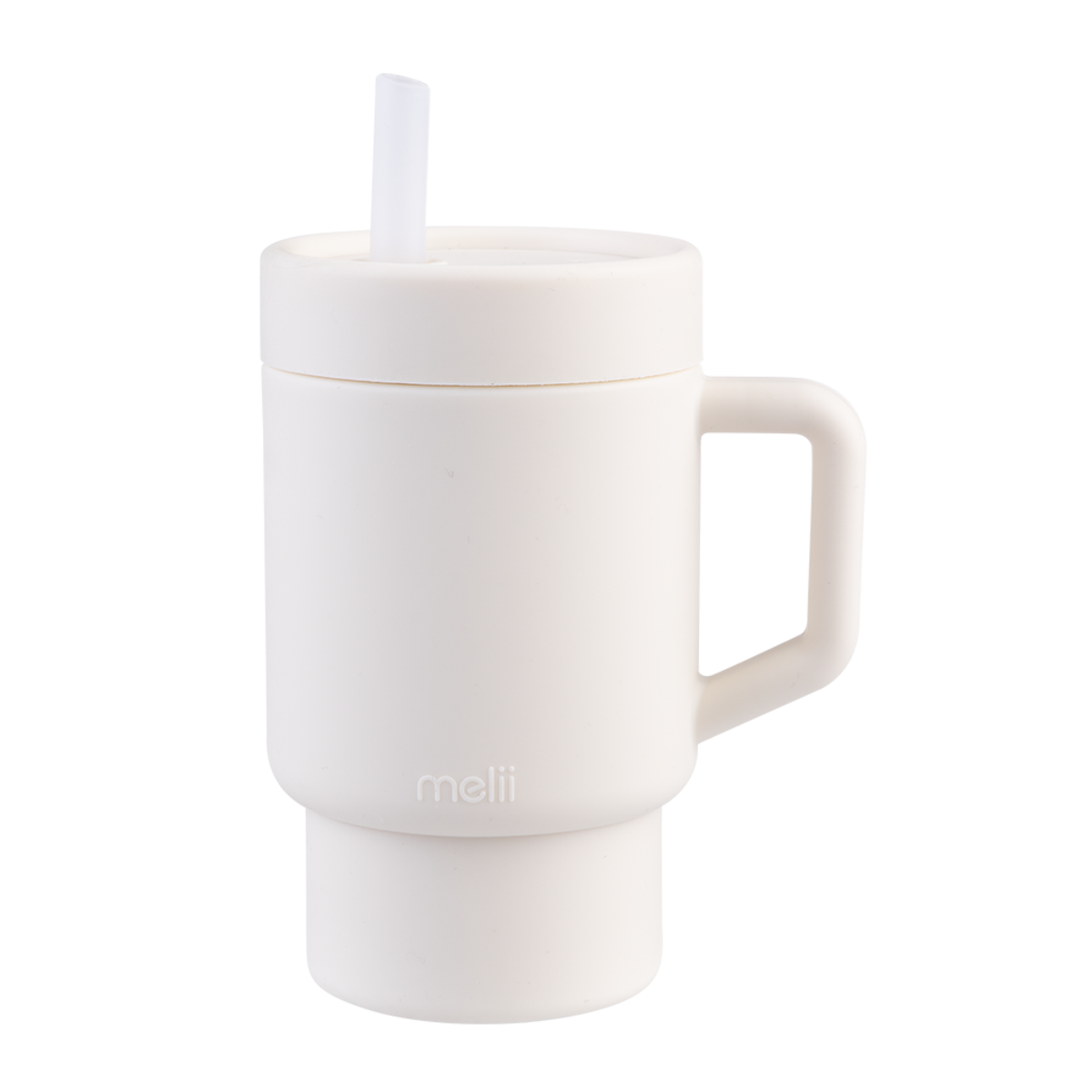 Melii Luxe Silicone Tumbler With Straw 290ml - Ivory - 290ml