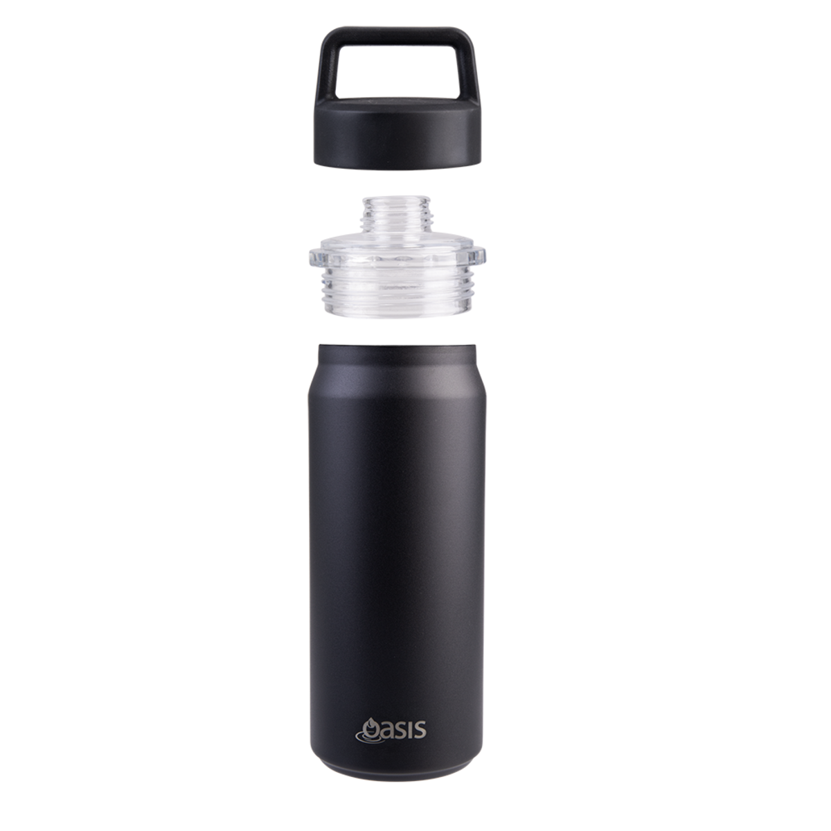 Oasis Stainless Steel Double Wall Insulated 'Summit' Drink Bottle with Chug Spout 750ml - Black
