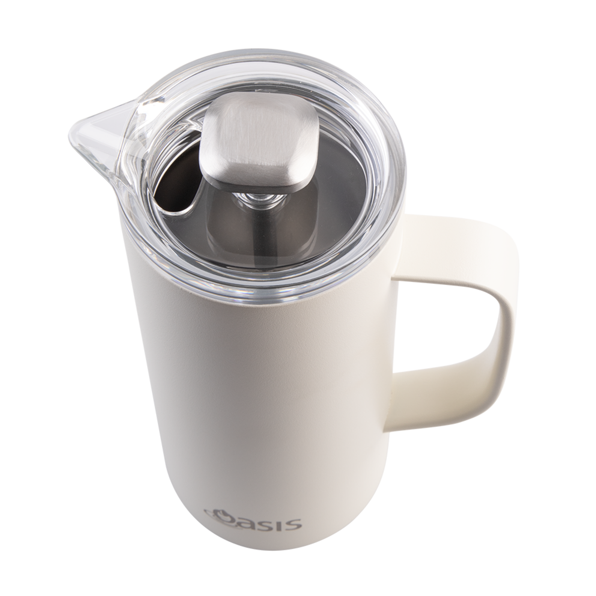 Oasis Stainless Steel Double Wall Insulated Coffee Press 4 Cup 600ml - Alabaster