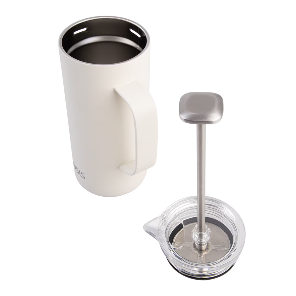 Oasis Stainless Steel Double Wall Insulated Coffee Press 4 Cup 600ml - Alabaster