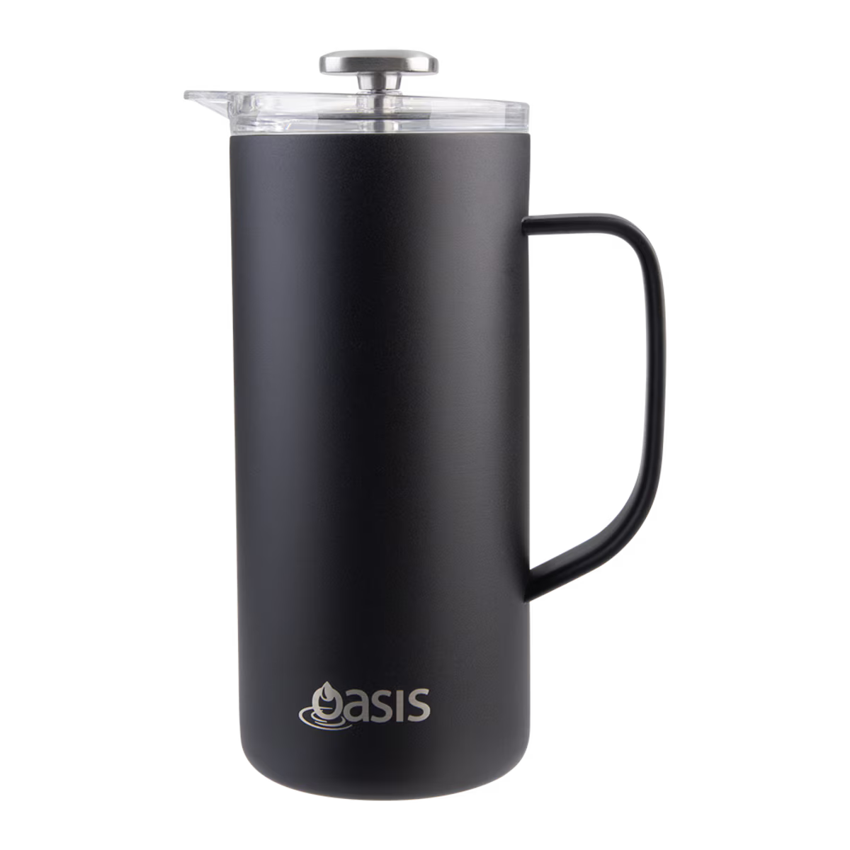 Oasis Stainless Steel Double Wall Insulated Coffee Press 4 Cup 600ml - Black