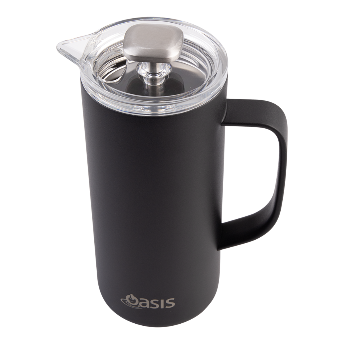Oasis Stainless Steel Double Wall Insulated Coffee Press 4 Cup 600ml - Black