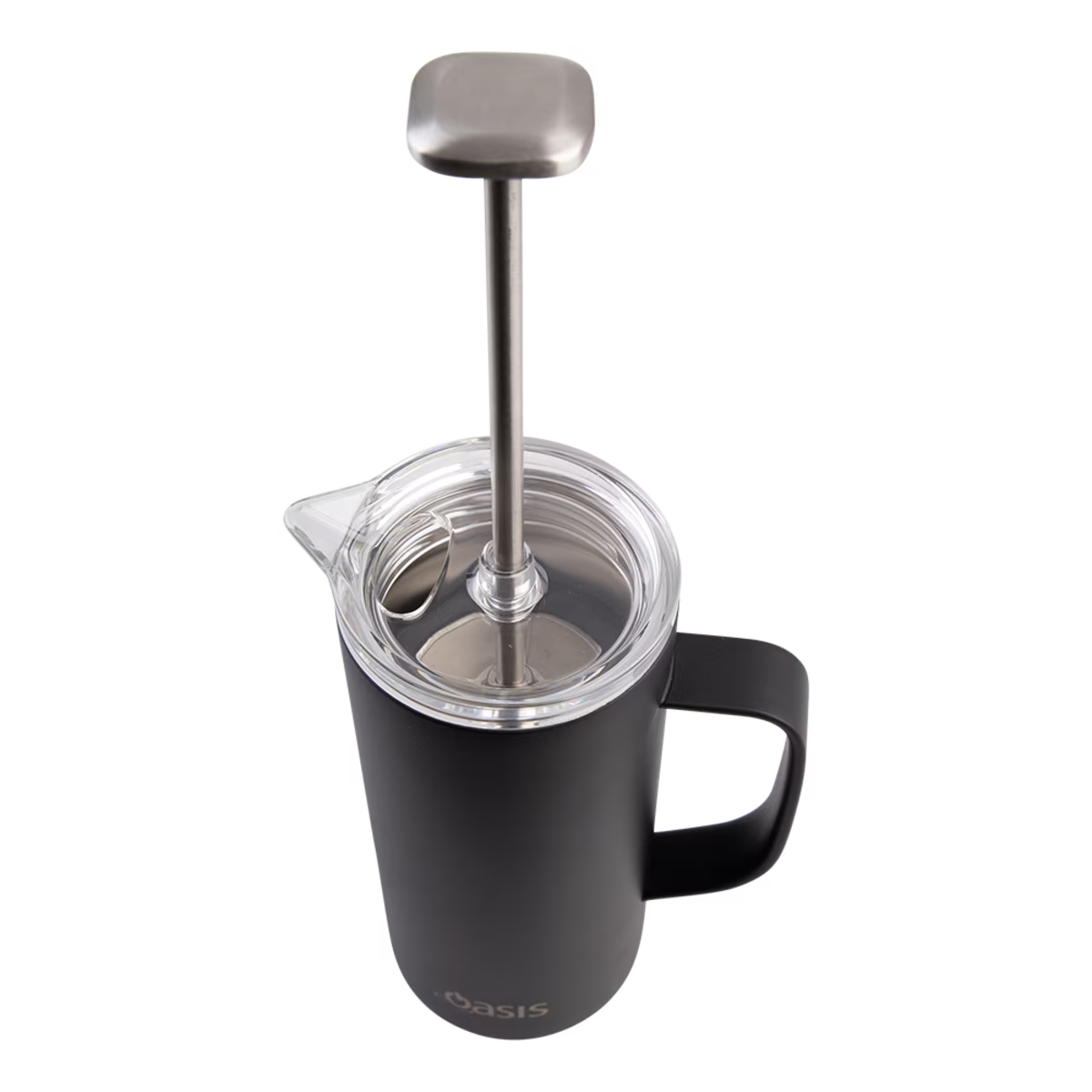 Oasis Stainless Steel Double Wall Insulated Coffee Press 4 Cup 600ml - Black