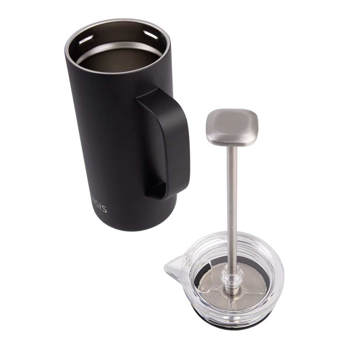 Oasis Stainless Steel Double Wall Insulated Coffee Press 4 Cup 600ml - Black