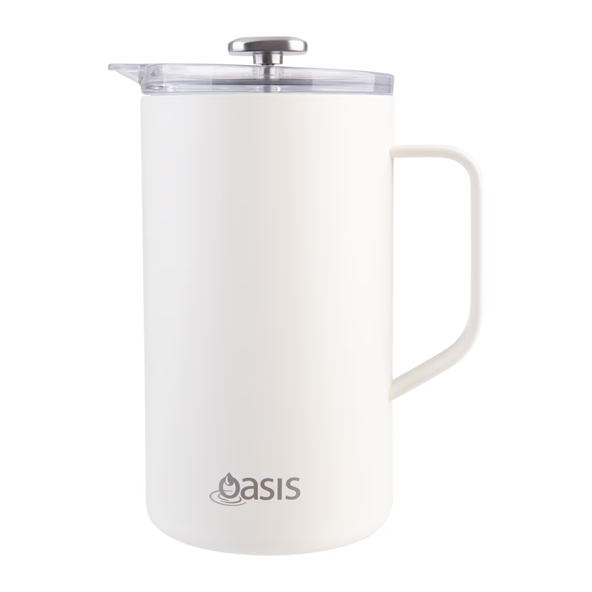 Oasis Stainless Steel Double Wall Insulated Coffee Press 8 Cup 1L - Alabaster