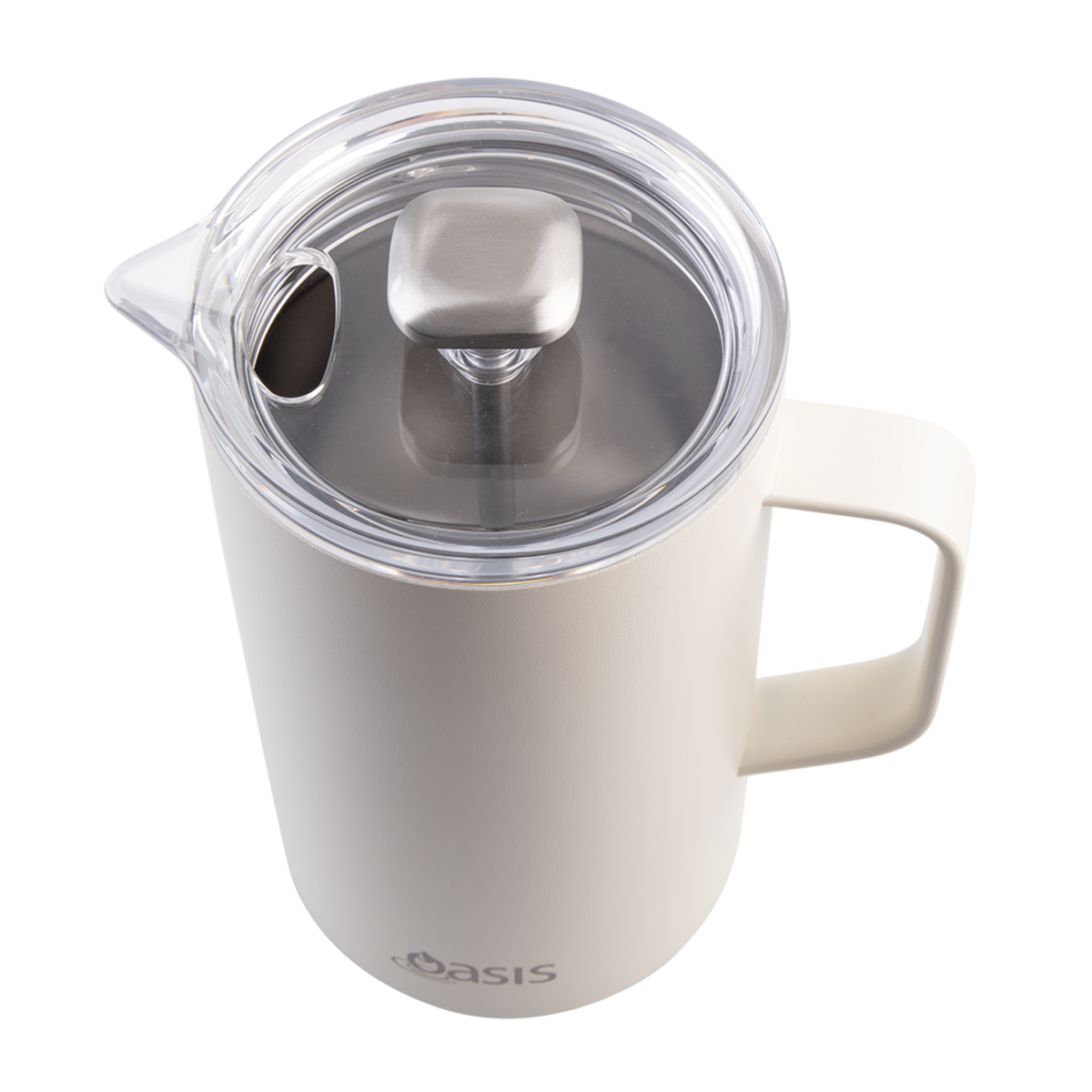 Oasis Stainless Steel Double Wall Insulated Coffee Press 8 Cup 1L - Alabaster