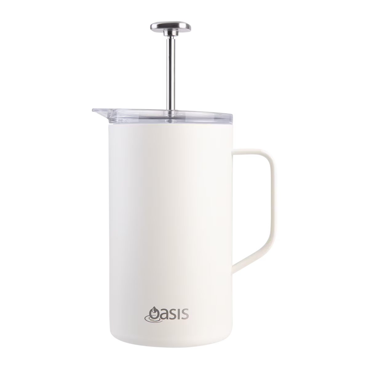 Oasis Stainless Steel Double Wall Insulated Coffee Press 8 Cup 1L - Alabaster