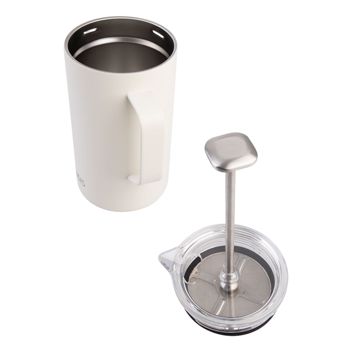 Oasis Stainless Steel Double Wall Insulated Coffee Press 8 Cup 1L - Alabaster
