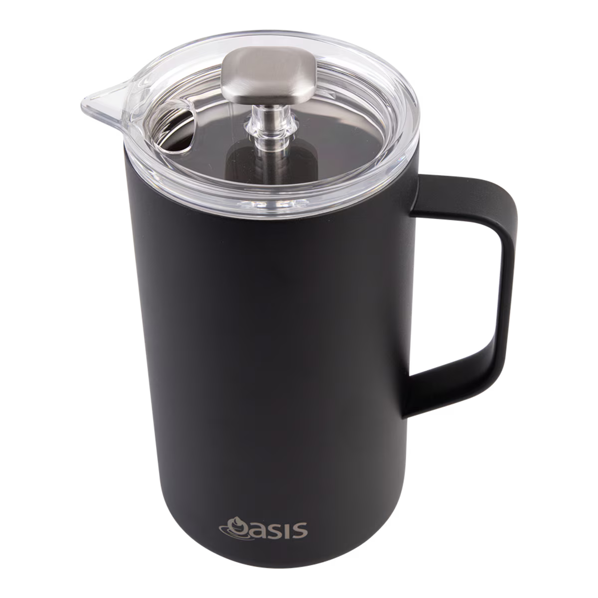 Oasis Stainless Steel Double Wall Insulated Coffee Press 8 Cup 1L - Black