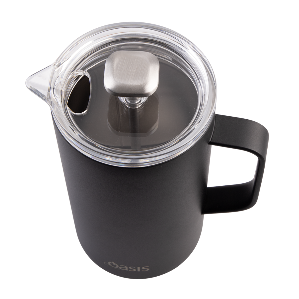 Oasis Stainless Steel Double Wall Insulated Coffee Press 8 Cup 1L - Black