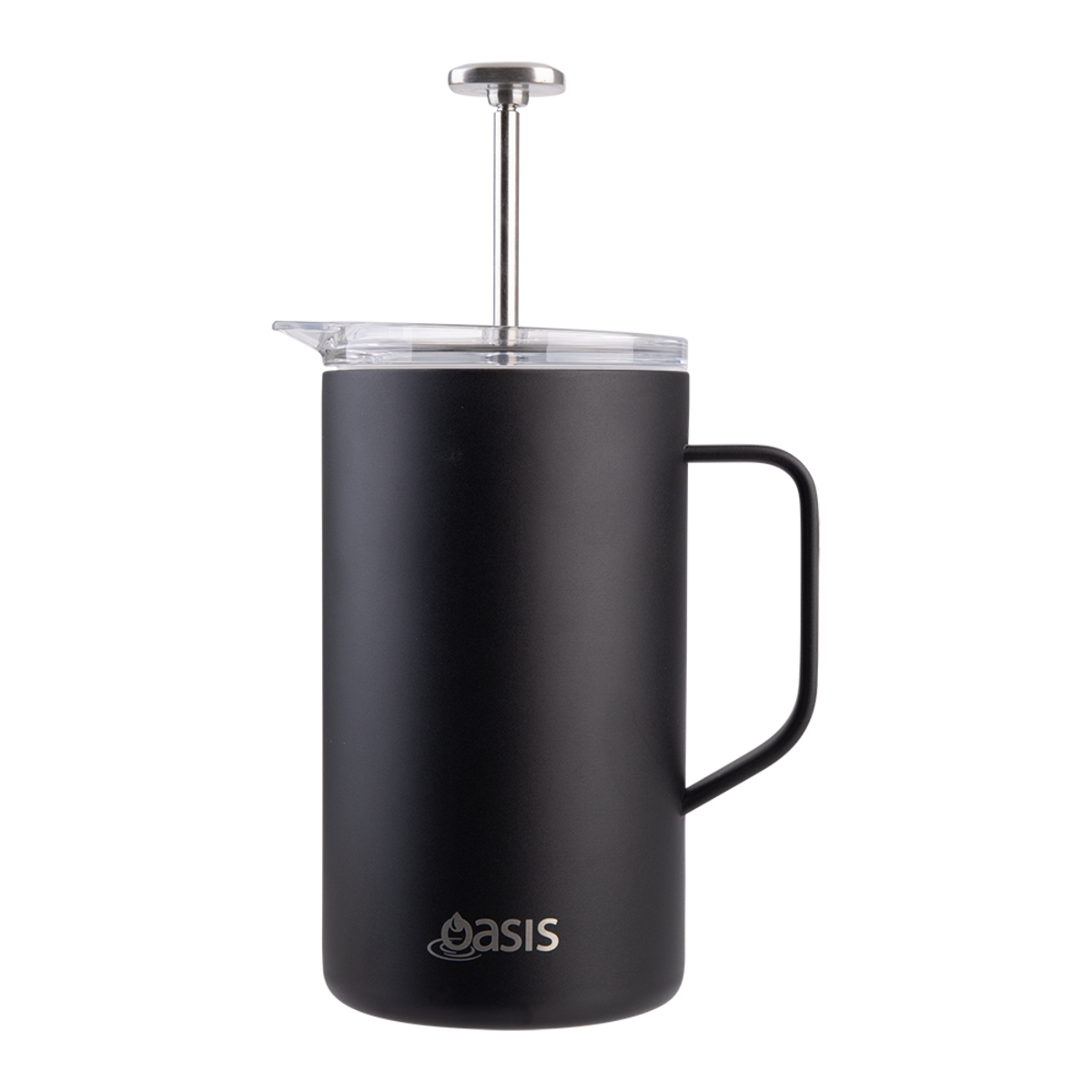 Oasis Stainless Steel Double Wall Insulated Coffee Press 8 Cup 1L - Black