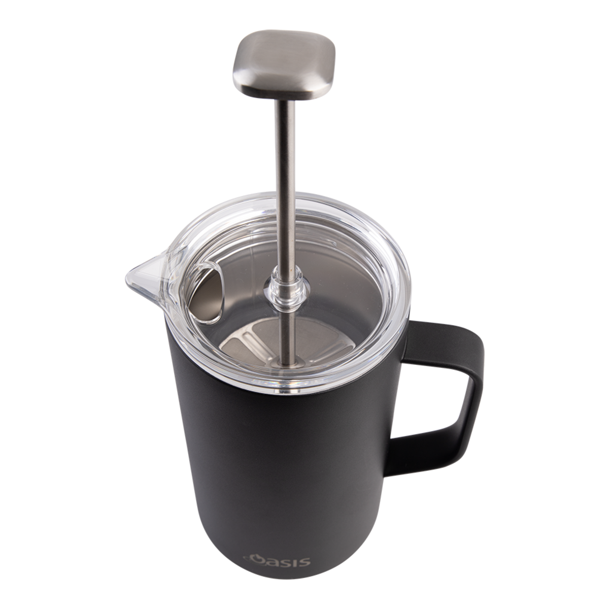 Oasis Stainless Steel Double Wall Insulated Coffee Press 8 Cup 1L - Black