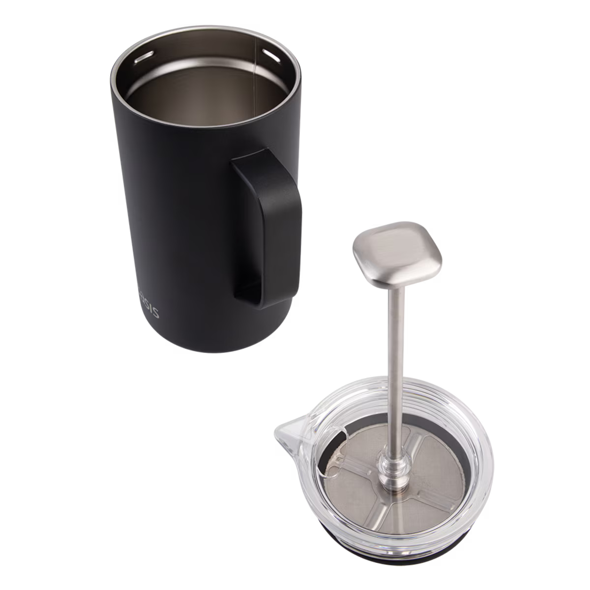 Oasis Stainless Steel Double Wall Insulated Coffee Press 8 Cup 1L - Black