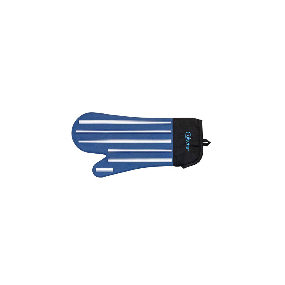 Cuisena Silicone/Fabric Oven Glove Stripe - Blue