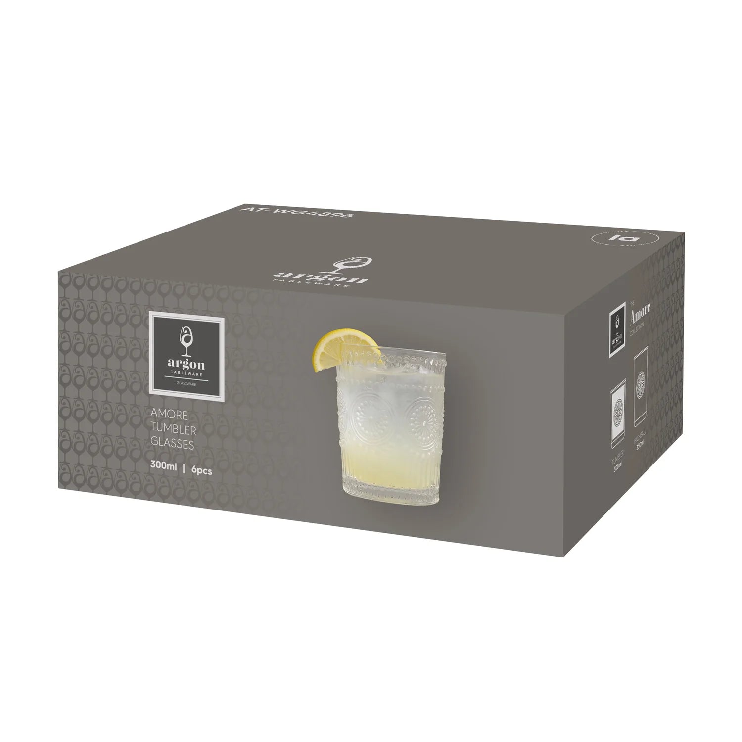 Amore Glass Tumblers 300ml - Pack of 6