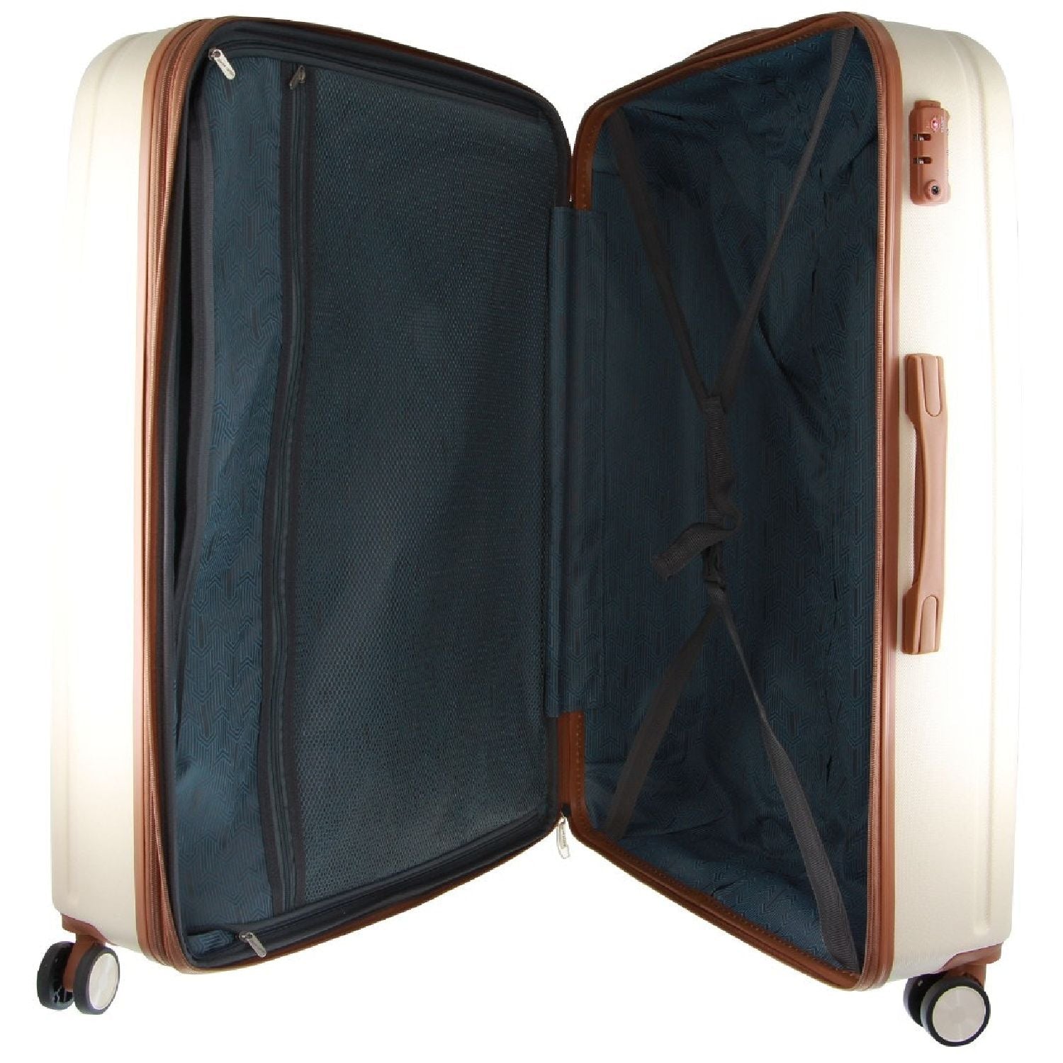 Pierre Cardin Hard Shell 4 Wheel Suitcase - Large - White - Expandable