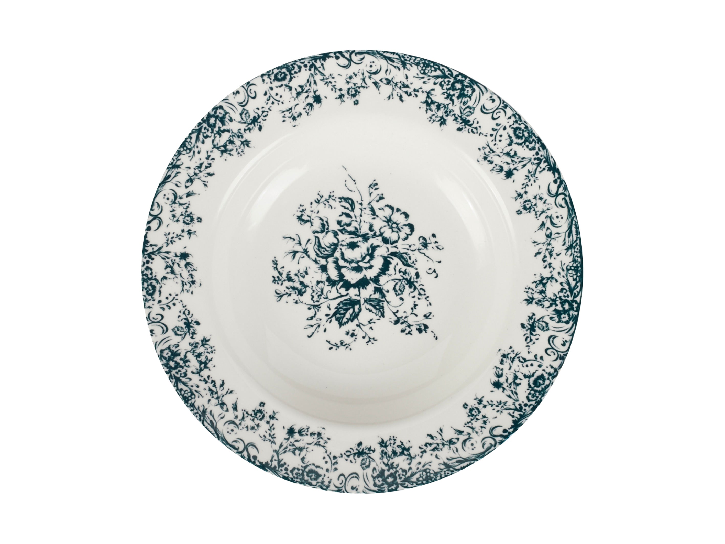 Casa Domani Rosetta Rim Soup Bowl Antique Blue - 23x3.5cm