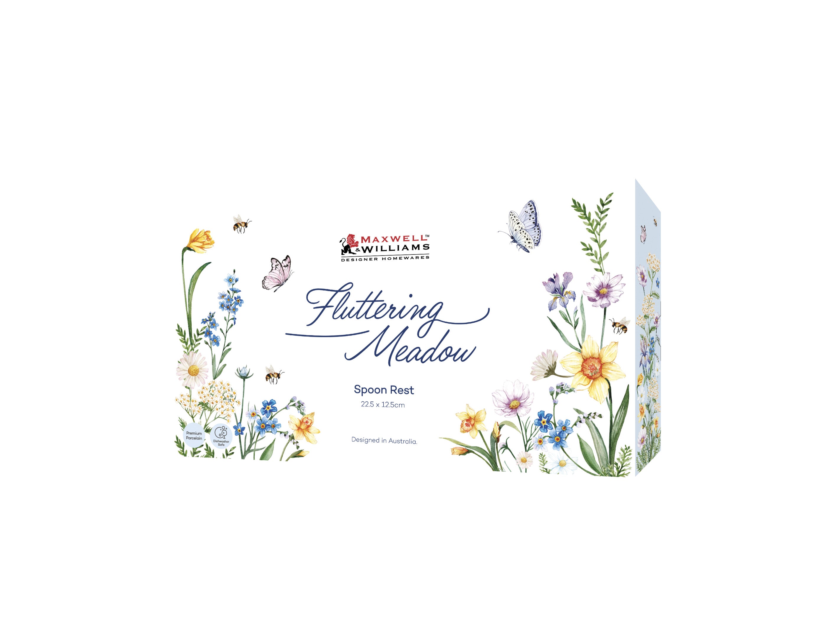 Maxwell & Williams Fluttering Meadow Spoon Rest 22.5x12.5cm - Gift Boxed