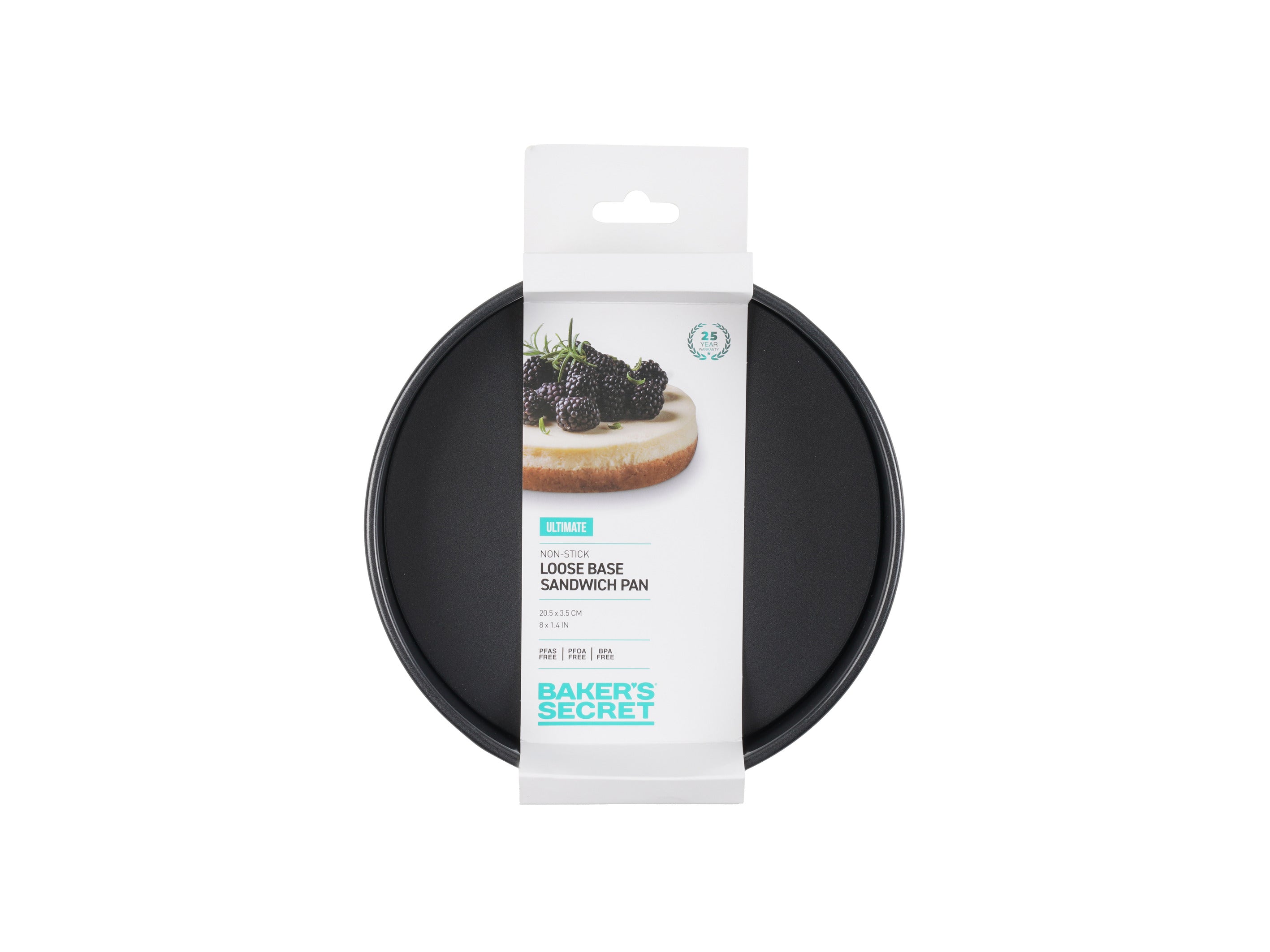 Bakers Secret Ultimate Non-Stick Loose Base Round Sandwich Pan - 20.5cm