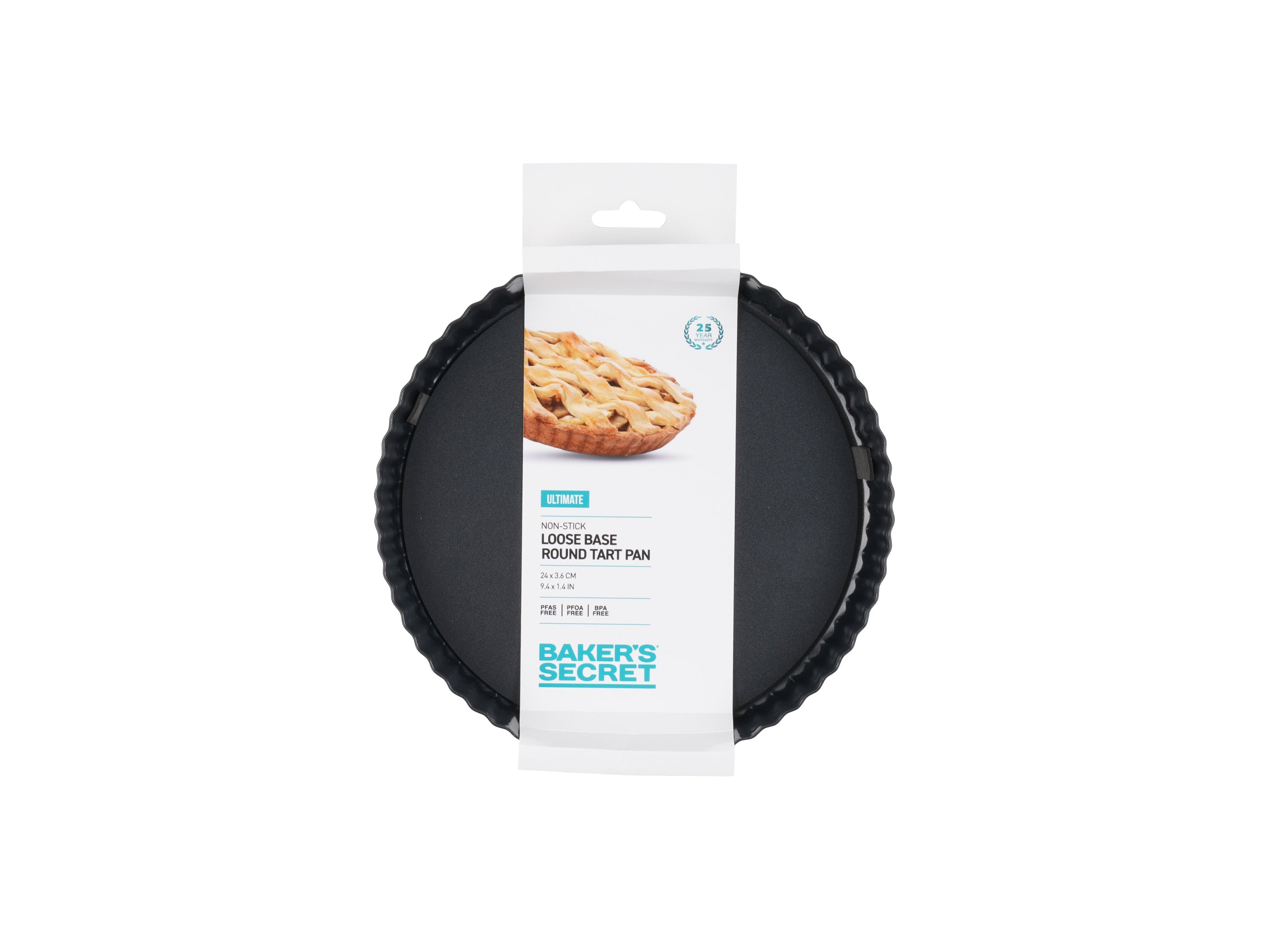 Bakers Secret Ultimate Non-Stick Loose Base Round Tart/Quiche Pan - 24cm