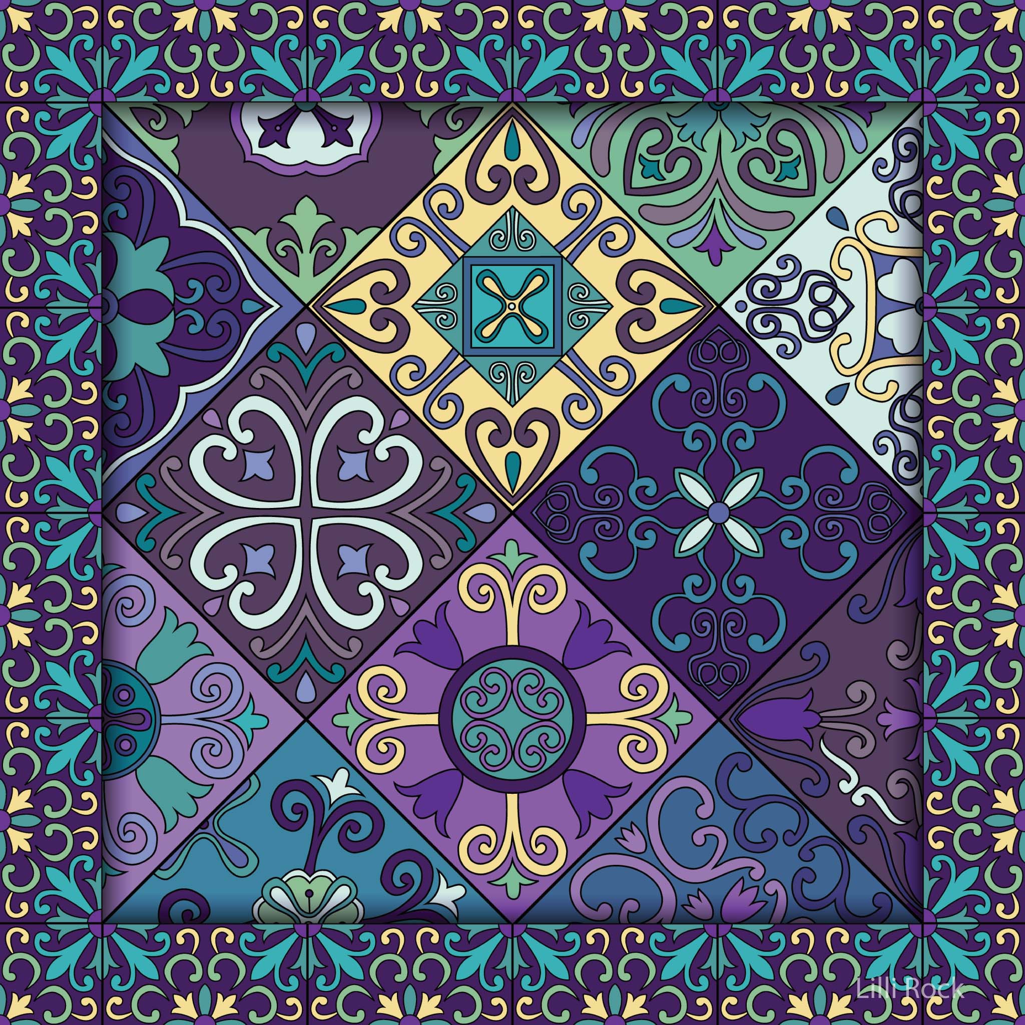 Lilli Rock Emoldurada Trivet - 20x20cm