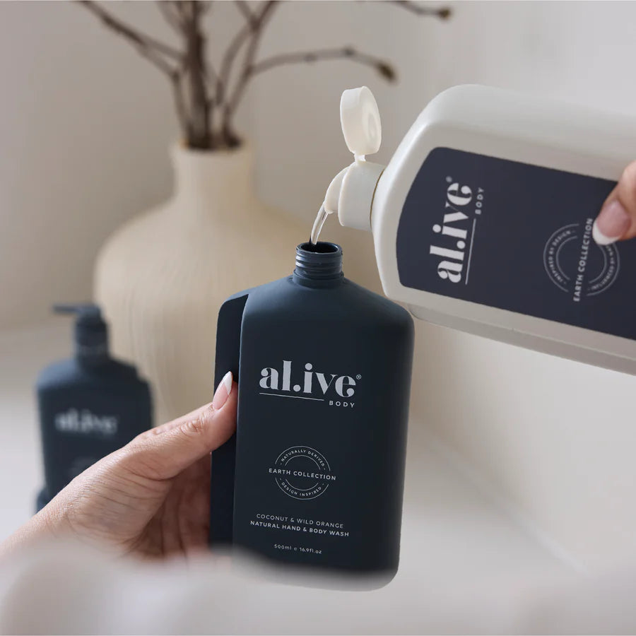 al.ive Hand & Body Wash Refill 1L - Coconut & Wild Orange (Made in Australia)