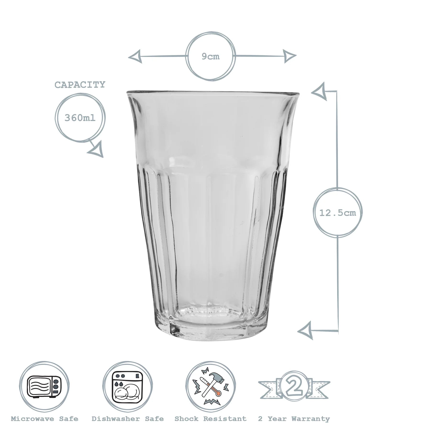 Duralex Picardie Tumbler Glass 360ml - Clear