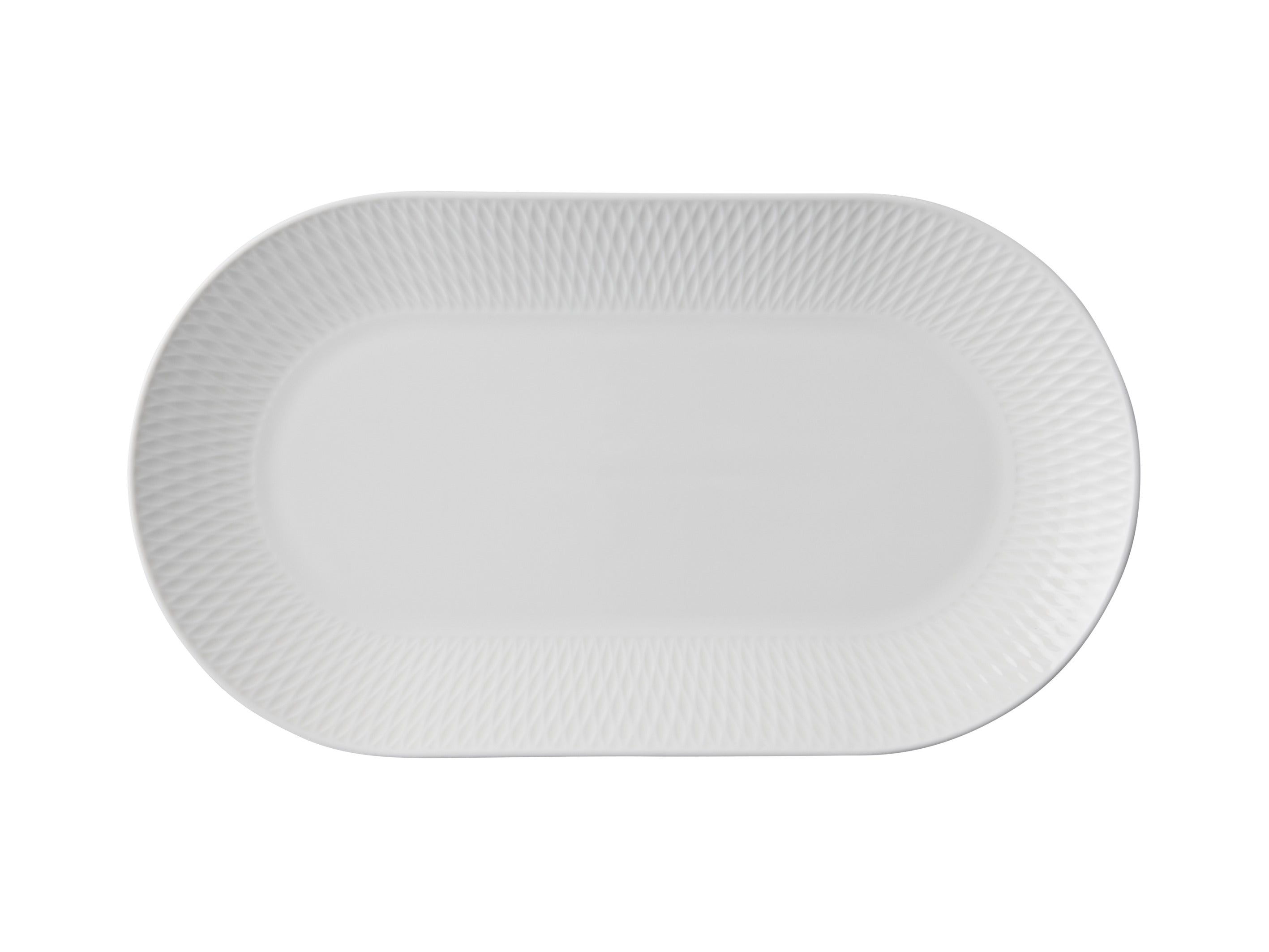 Maxwell & Williams White Basics Diamonds Oblong Platter 30x17cm - Gift Boxed