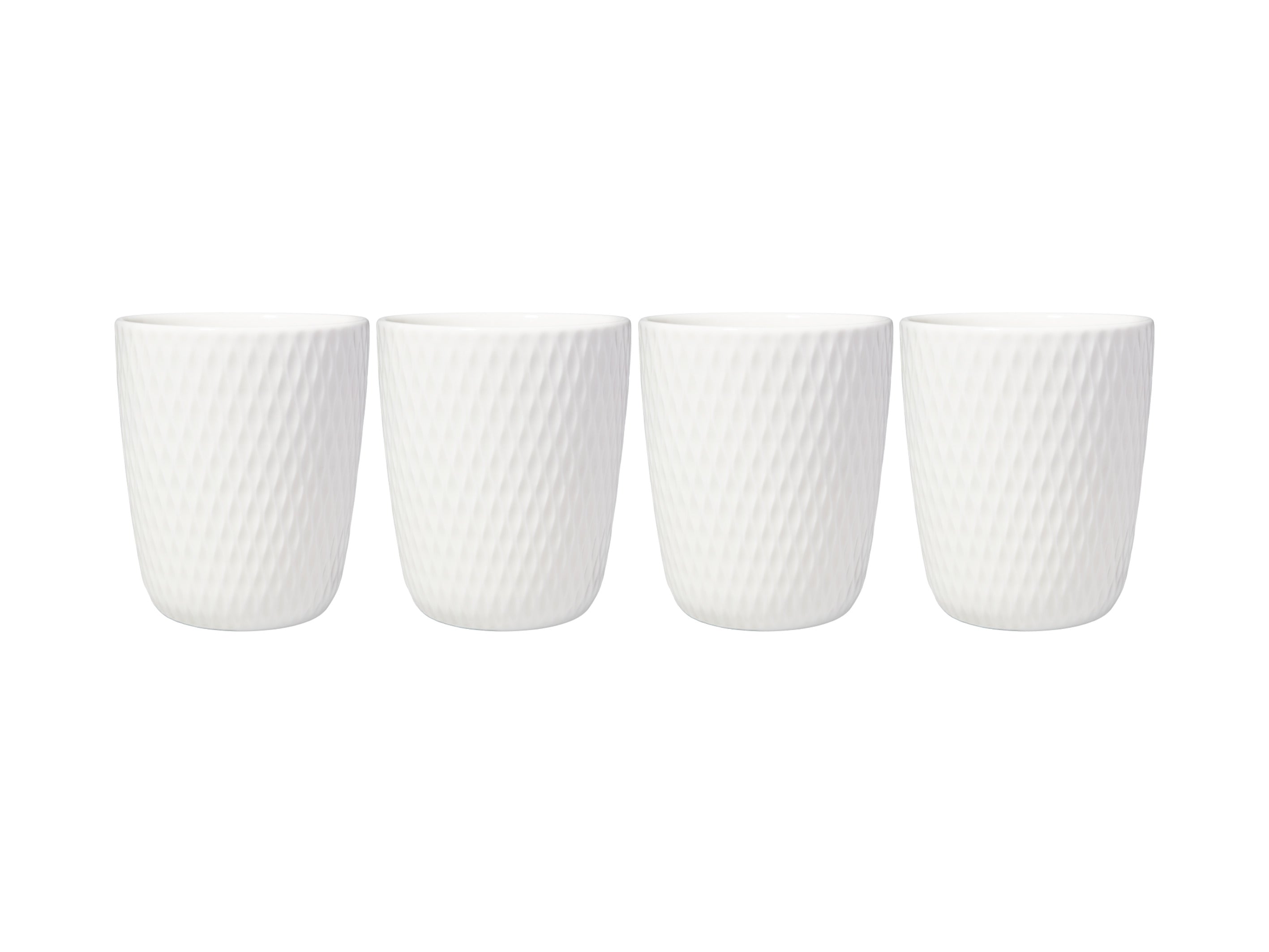 Maxwell & Williams White Basics Diamonds Latte Cup 250ml Set of 4 Gift Boxed